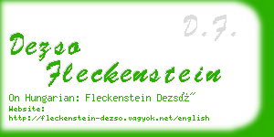 dezso fleckenstein business card